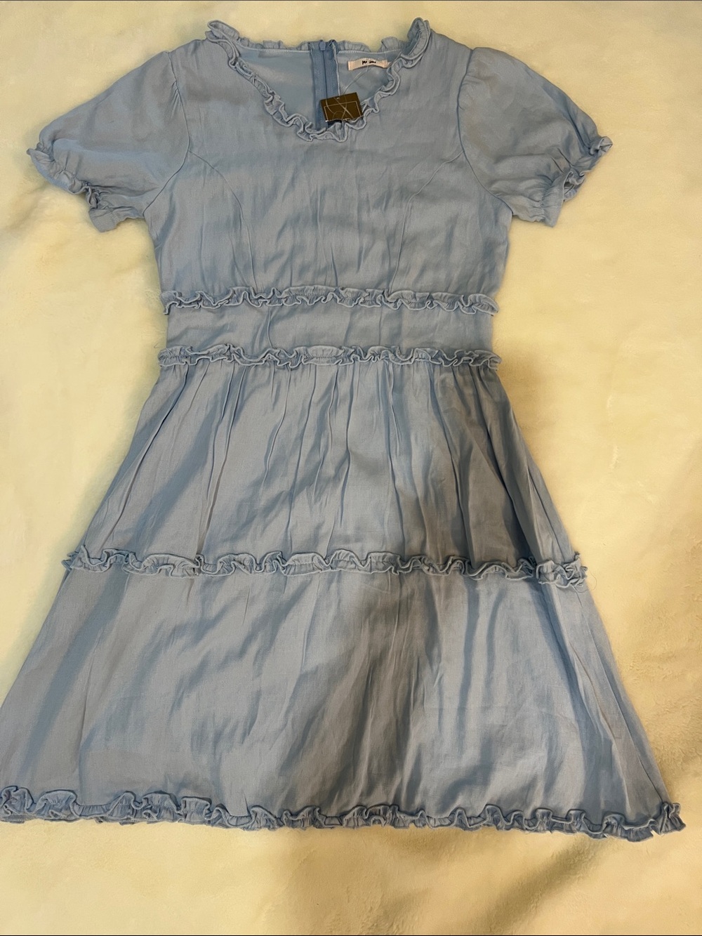 miami Pale Blue Ruffle Tiered Dress for Girls